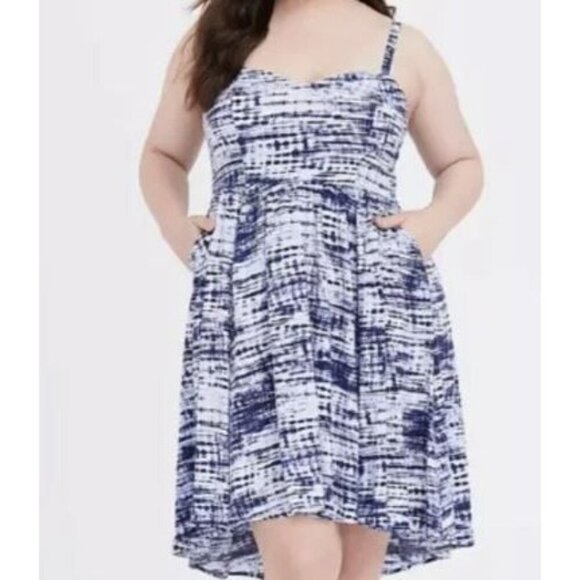 torrid Dresses & Skirts - Torrid Sun Dress Blue Space Tie Dye Challis Size 2 2X